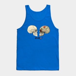 Human Skulls with hello slogan Tank Top